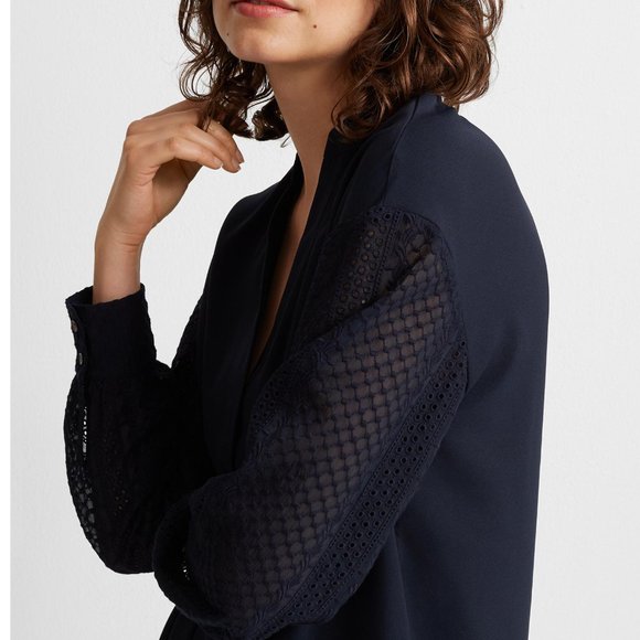 Club Monaco Lace Embroidered Blouse - White (Sold Out Online) - Picture 4 of 12